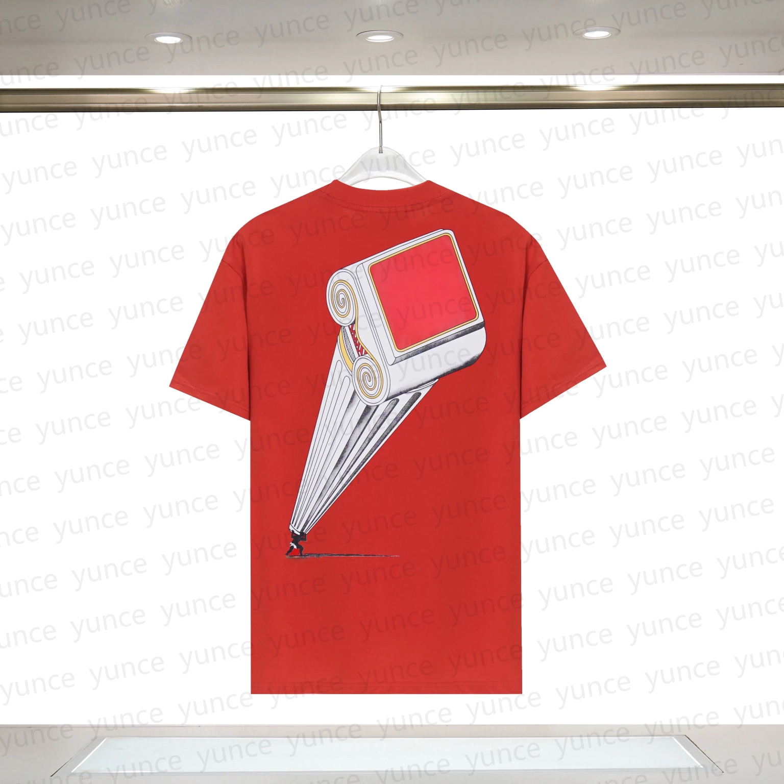 European and American fashion men's shirt letter pattern T-shirt round neck short sleeved casual loose short sleeved T-shirt street top S-2XL