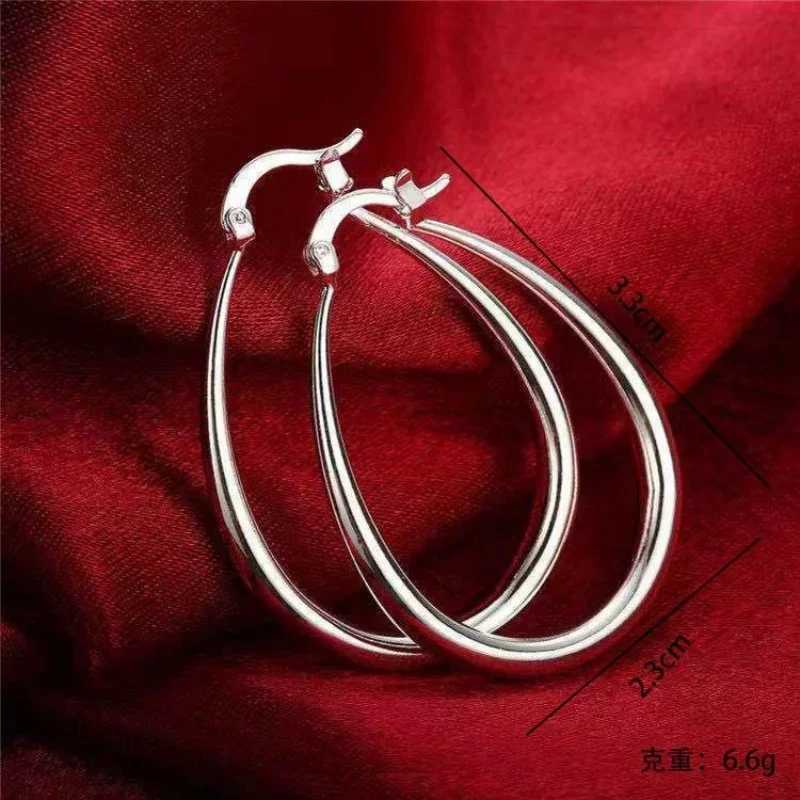 Gold color Smooth Circle Big Hoop Earrings For Women Silver Fashion Party Wedding Accessories Jewelry Christmas Gifts H260403