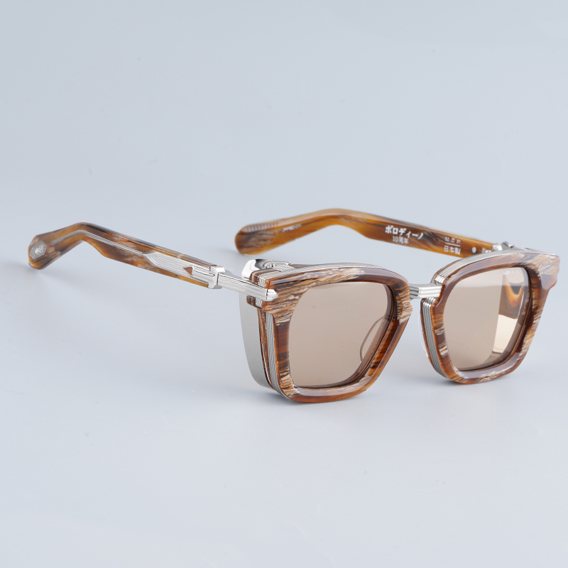 New style men's thick acetate fiber frame prescription sunglasses can be fitted with prescription lenses.