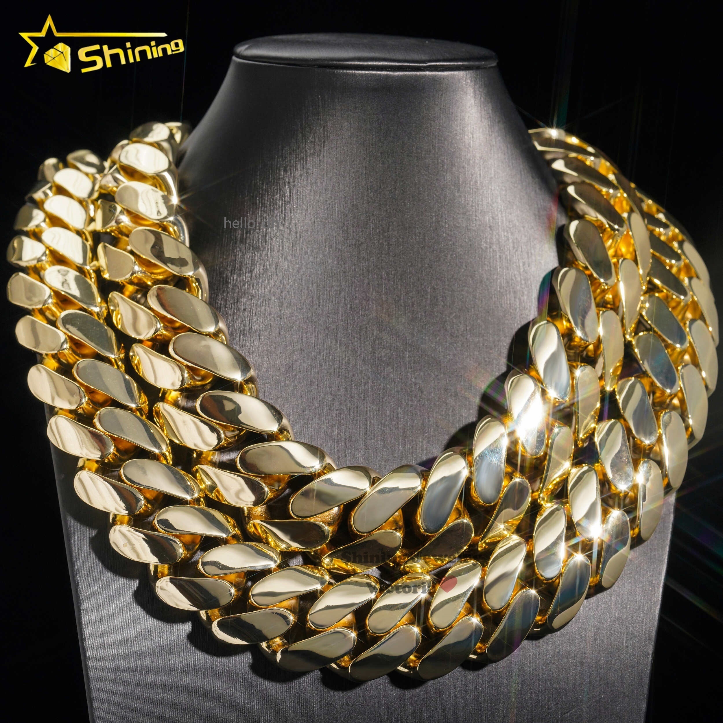 Hip Hop Jewelry Fashion Luxury and Heavy Necklace Super Big Cuban Necklace 18K Gold Plated Cuban Link Chain Miami Cuban Link