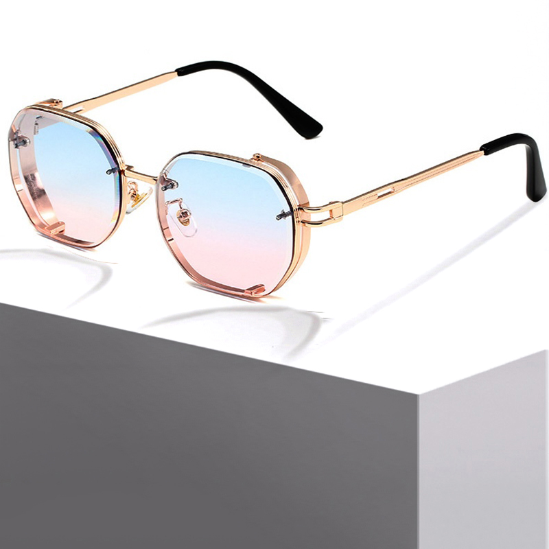 CB Steampunk Sunglasses For Men Fashionable Square Punk Fashion Glasses Designer Sunglasses Women Trendy Summer Beach Travel Retro Y2K UV400 Fashion A