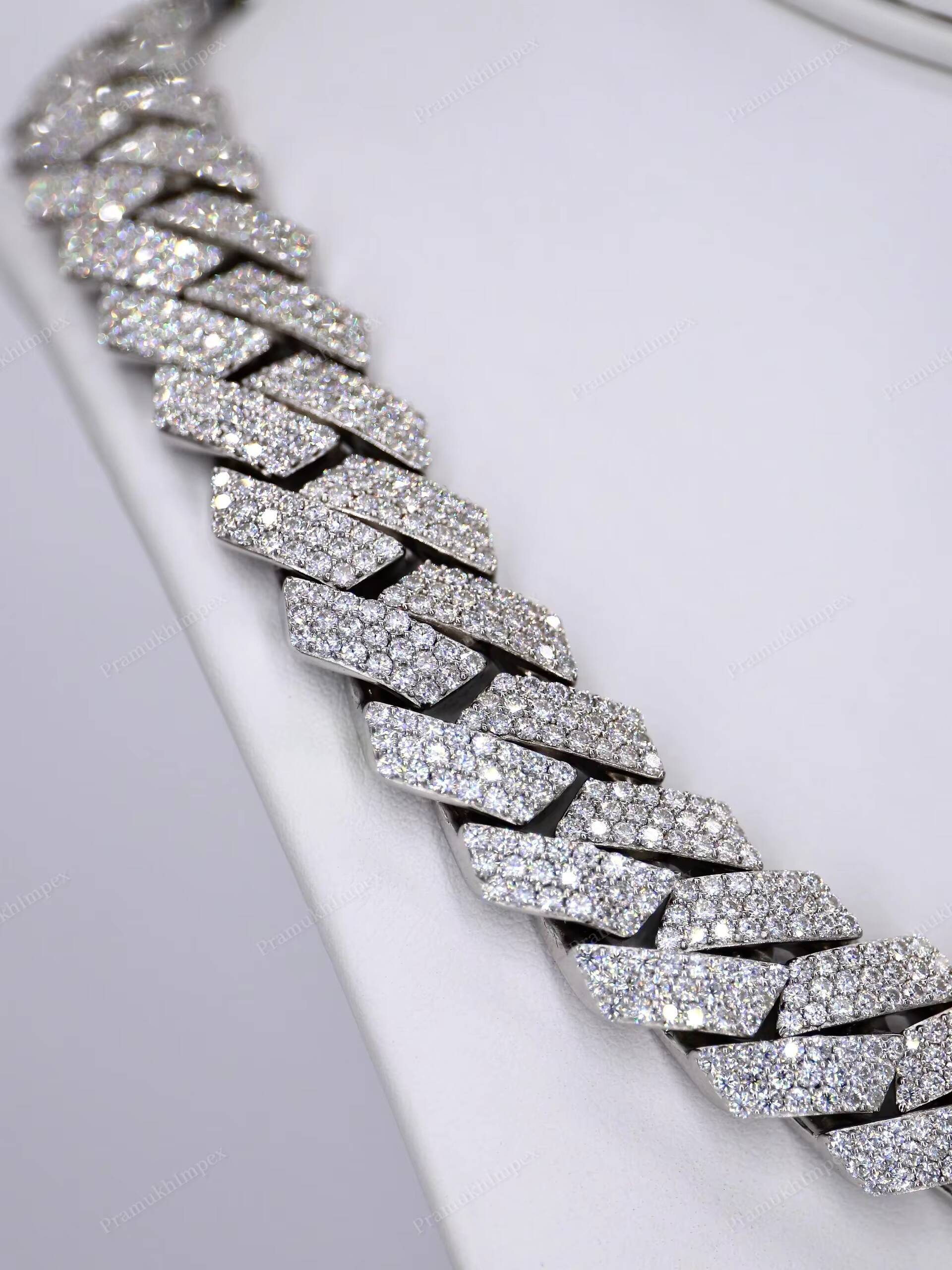 18mm 22inch Cuban Chain Necklace Custom Vvs Moissanite Iced Jewelry Gold Plated Hip Hop Party Wholesale Price