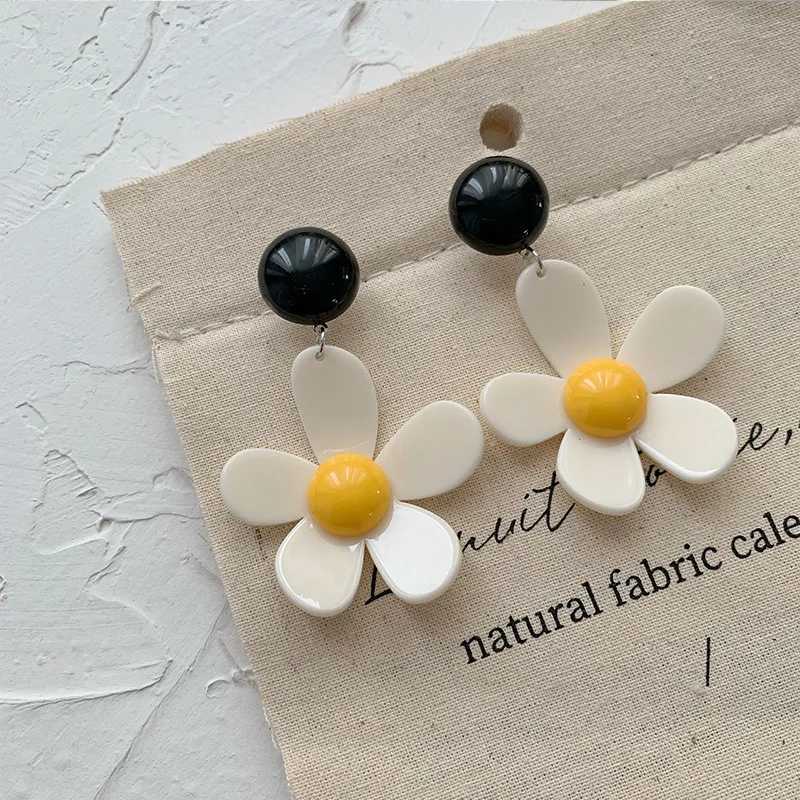 Statement Lovely Acrylic Flower Drop Earrings For Women Bohemian Korean Big Geometric Round Square Long Dangle Earring Jewelry H260403