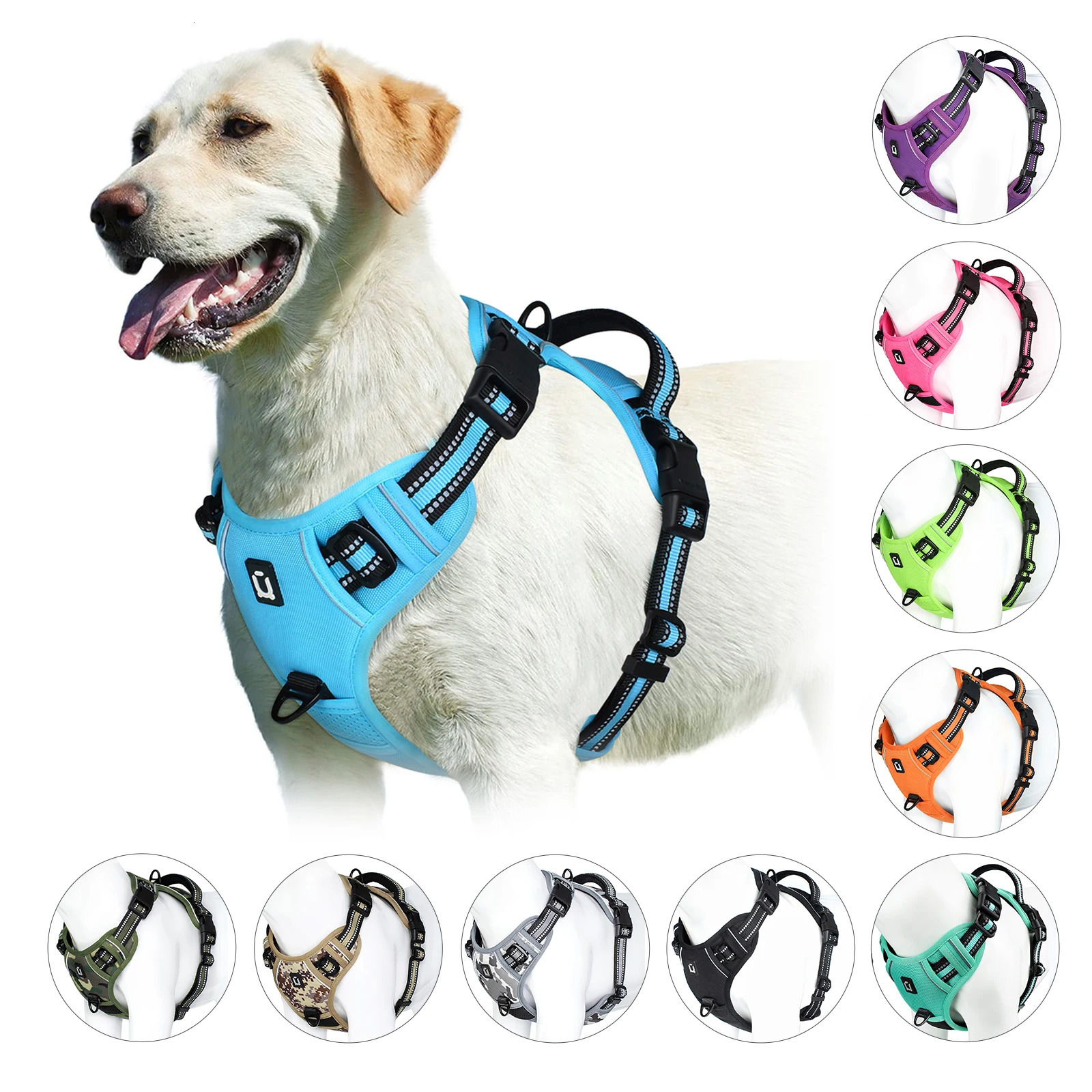 No Pull Dog Harness Adjustable Soft Padded Pet Vest with Easy Control Handle 260402