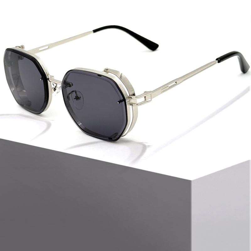 CB Steampunk Sunglasses For Men Fashionable Square Punk Fashion Glasses Designer Sunglasses Women Trendy Summer Beach Travel Retro Y2K UV400 Fashion A