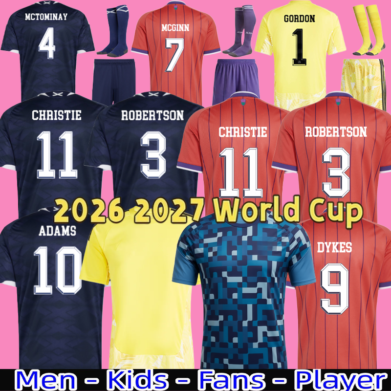 2026 scotland football shirt Soccer Jerseys 2025 2026 ROBERTSON McTominay McGREGOR SHANKLAND MCGREGOR Homemaillot de Foot men kids kits unifrom pink WOMEN 150TH