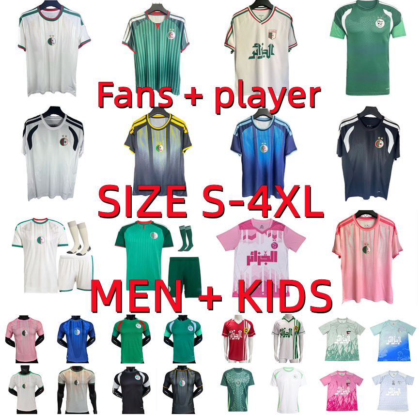 26 27 Algeria MAHREZ soccer jerseys 2026 2027 Player version Gouiri Amoura Hadj Moussa Boudaoui Houssem Aouar Rayan Ait-Nouri men kids kits maillot de football shirts
