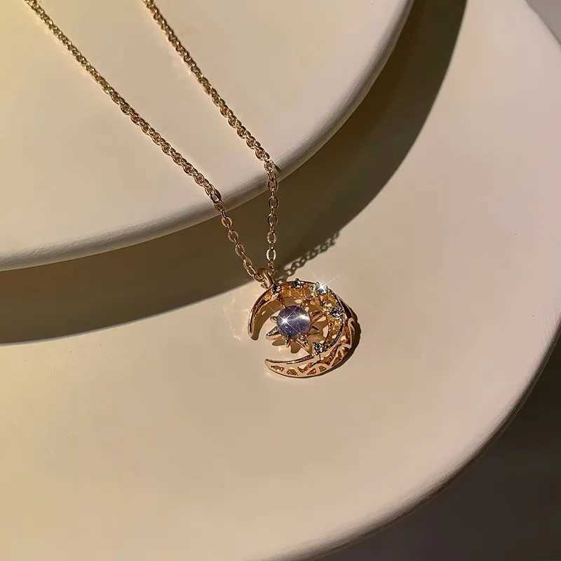 LATS Star Moon Pendant Necklaces for Women Simple Clavicle Chain Fashion Jewelry Accessories H260403