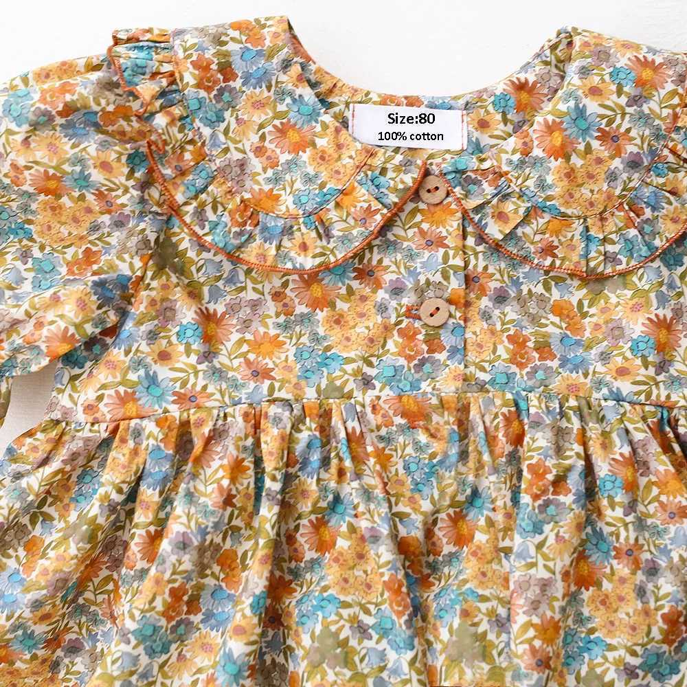 Summer Baby Girl Outfits 0-2Y Vintage Floral 100 Cotton 2Pcs Baby Girl Clothes Set Toddler Casual Clothes For Girls H260403
