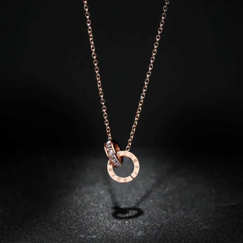 Classic Design Famous Brand Roman Numerals Pendant Necklace for Woman Necklace Luxury Jewelry Female Top Qu Wholesale H260403