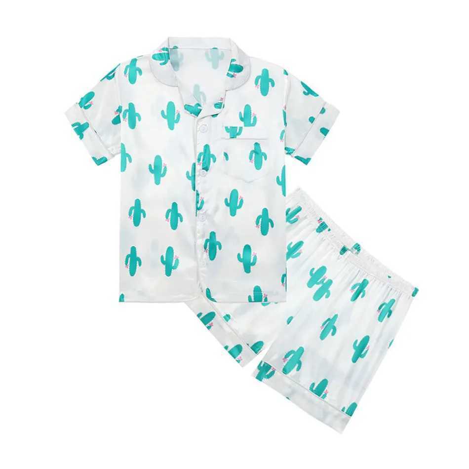 Children Pajamas Set Teenager Summer Lightweight Comfortable Homewear Outfit Clothes Boys and Girls Short Sleepwear with Pattern H260403