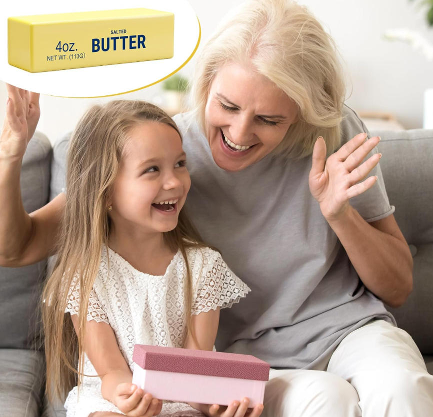Wholesale slow-resilience soft and cute party gifts featuring a realistic butter stick shape soft and squeezable