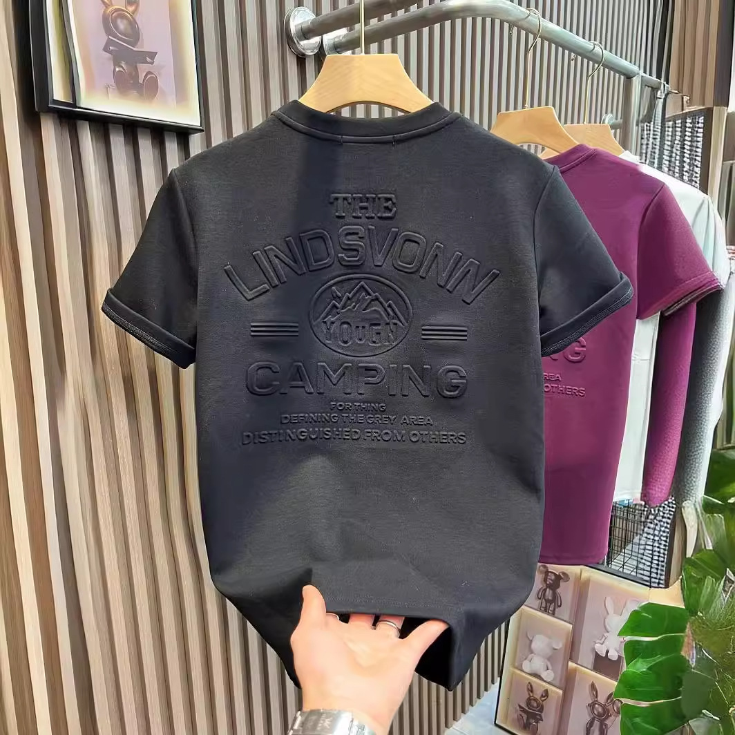 Luxury Brand Designer Clothes Trendy And Popular Niche Design Light Luxury Men's T-Shirt, Short-Sleeved, Heavy-Weight, Trendy American High Stree