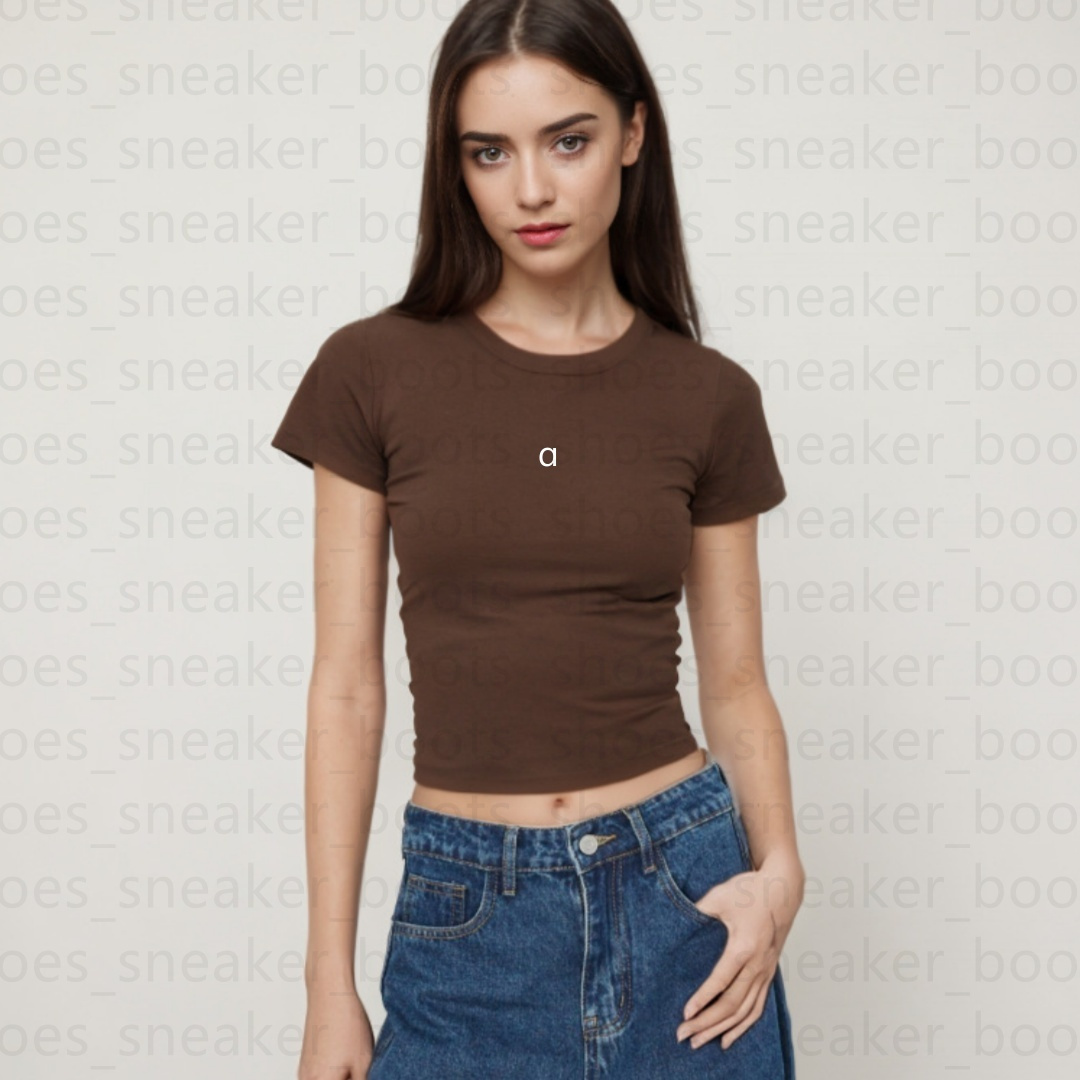 Causal Cropped Tees Women Designer Women Tops Short Sleeve T Shirt Slim Short Tees Color Tops Summer Casual Daily Sporty Shirts