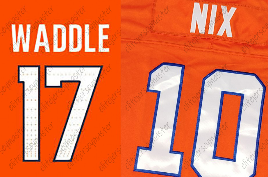 17 Jaylen Waddle 10 Bo Nix 2026 RJ Harvey Patrick Surtain ll 7 John Elway Courtland Sutton Courtland Sutton Peyton Manning Personalized Customized Football Jersey 66