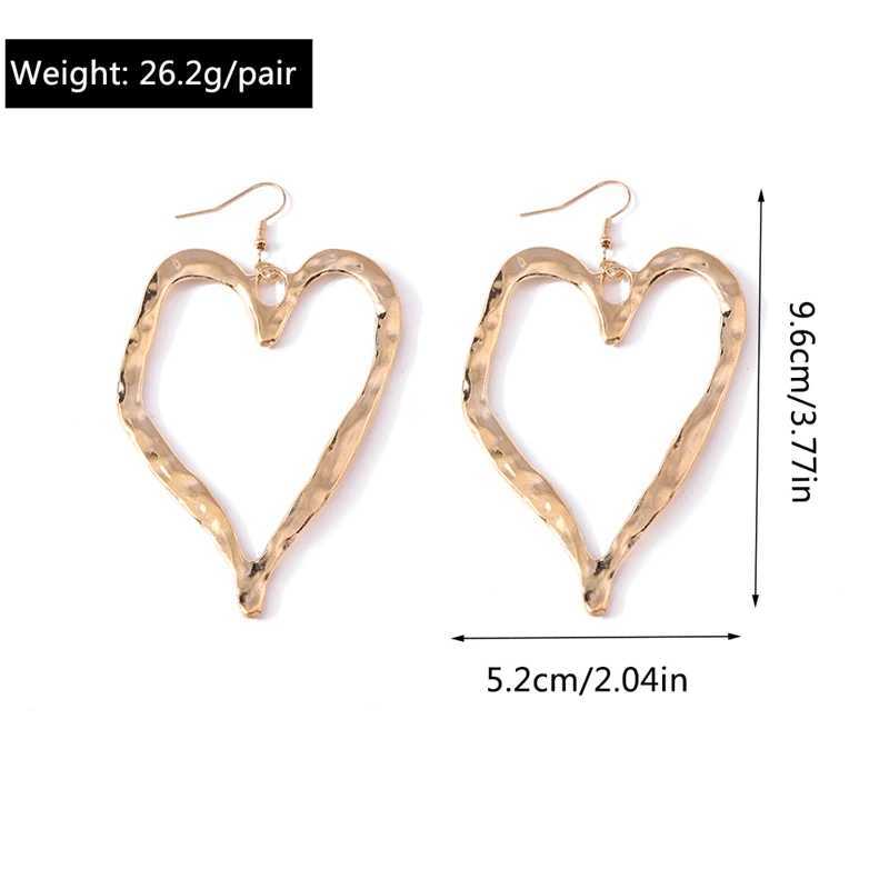 Fashion Exaggerated Big Hollow Love Heart Drop Earrings for Women Girls Party Festival Jewelry Gifts H260403