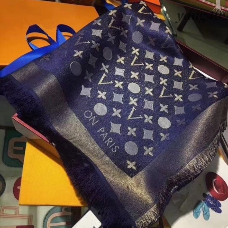 High quality Fashion women designer scarf 100% cotton jacquard womens scarves Double-sided color-blocking fringed edges Size 140cmX140cm with gift box