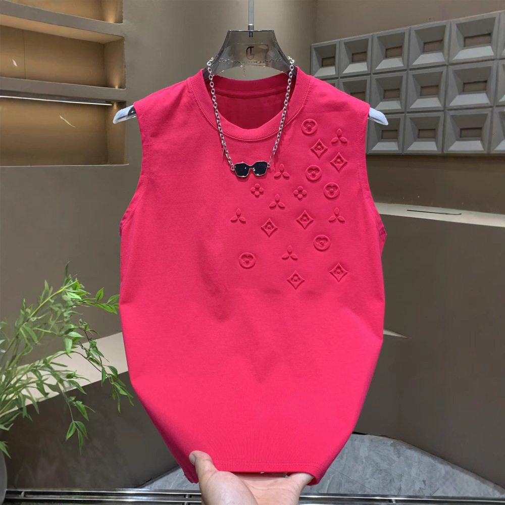 Luxury Brand Designer Men T-shirt 2026 Summer New Dopamine Style Cool Sleeveless Vest Fashionable Loose Wide-Fit Stylish Tank Top
