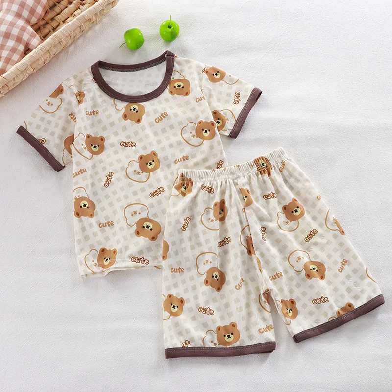 Baby Pajamas Sets Child Pajamas Toddler Short Sleeve Baby Nightwear Pyjamas Kids Cartoon Homewear Clothes H260403