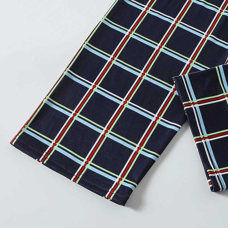 2-piece Autumn And Winter Big Boy Youth Casual Fashion Plaid Home Set Comfortable Plus Size Round Neck T-shirt Warm Home Pants H260403