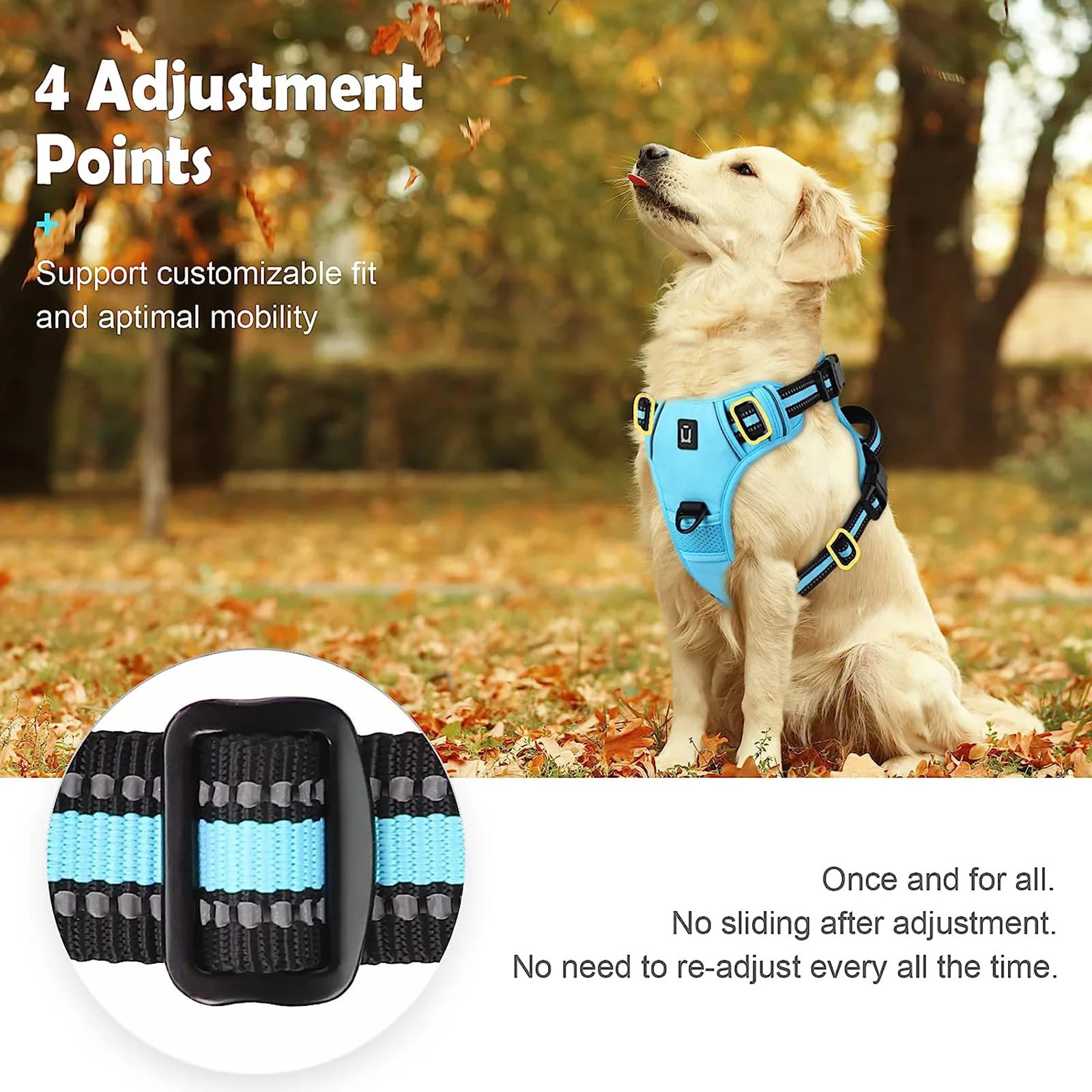 No Pull Dog Harness Adjustable Soft Padded Pet Vest with Easy Control Handle 260402
