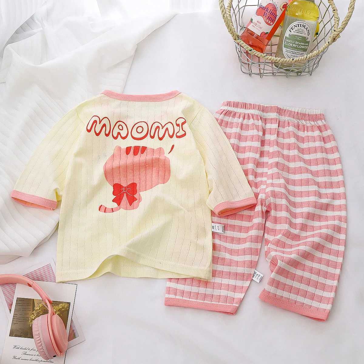 Baby Pajamas Sets Cotton Child Pajamas Toddler Long Sleeve Baby Nightwear Pyjamas Kids Cartoon Homewear Clothes H260403
