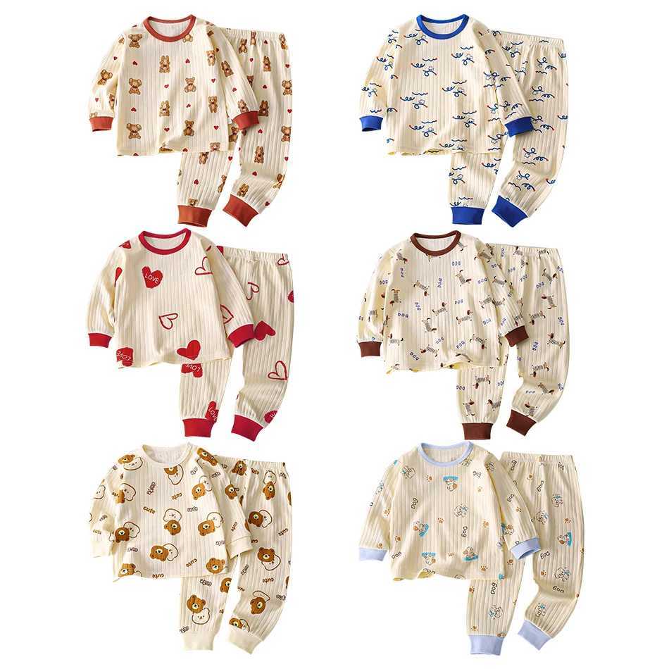Kids Casual Autumn Long Sleeve Pajamas Set Boys and Girls Cartoon Print Home Wear Comfortable Soft Fabric Sleepwear H260403
