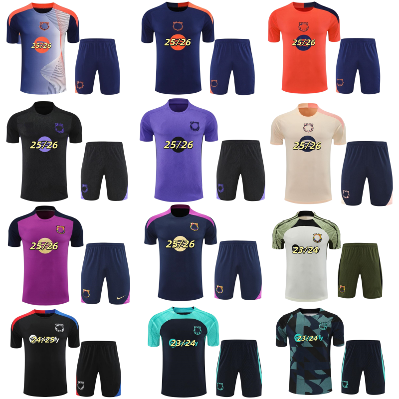 2025 2026 Barcelone tracksuit Short sleeved training men kids soccer shirt shorts kit 24 25 26 LAMINE YAMAL football shirts kits maillot foot camiseta futbol jerseys