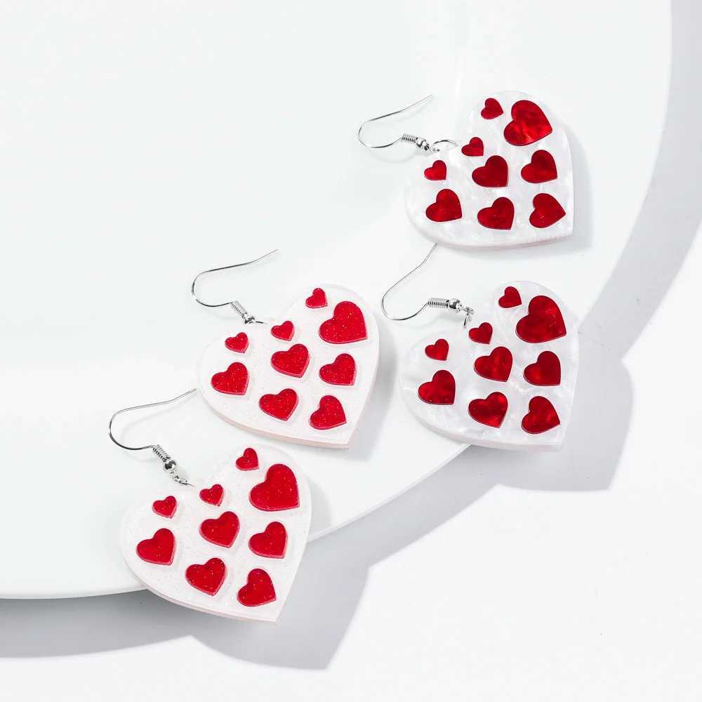 Cute Heart Cat Acrylic Earrings Women Statement Peach Kitten Drop Earring Fashion Jewelry Valentines Day Gifts H260403