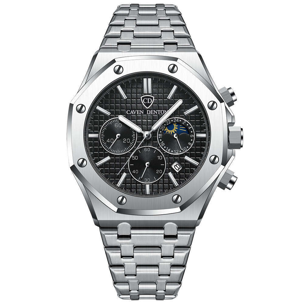 Foreign Trade Hot-Selling Waterproof High-End Fashion Dial Steel Band Multi-Function Men's Quartz Watch