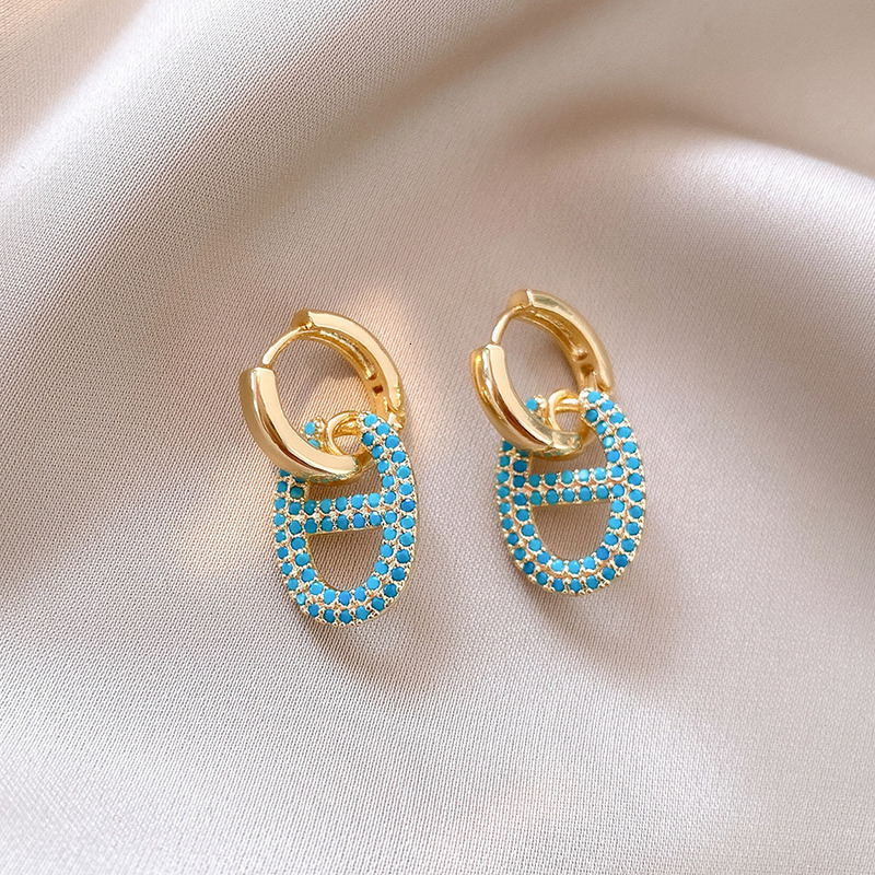 European and American Personality Diamond-Studded Pig Nose Geometric Ear Cuff Fashion Simple Elegant Niche High-End Ins Style Earrings for Women