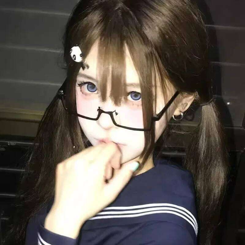 1/2Pcs Y2k Japanese Half-Frame Glasses Women Cosplay Red Black INS Vintage Metal Square No Lense Decoration Eyeglasses Frame