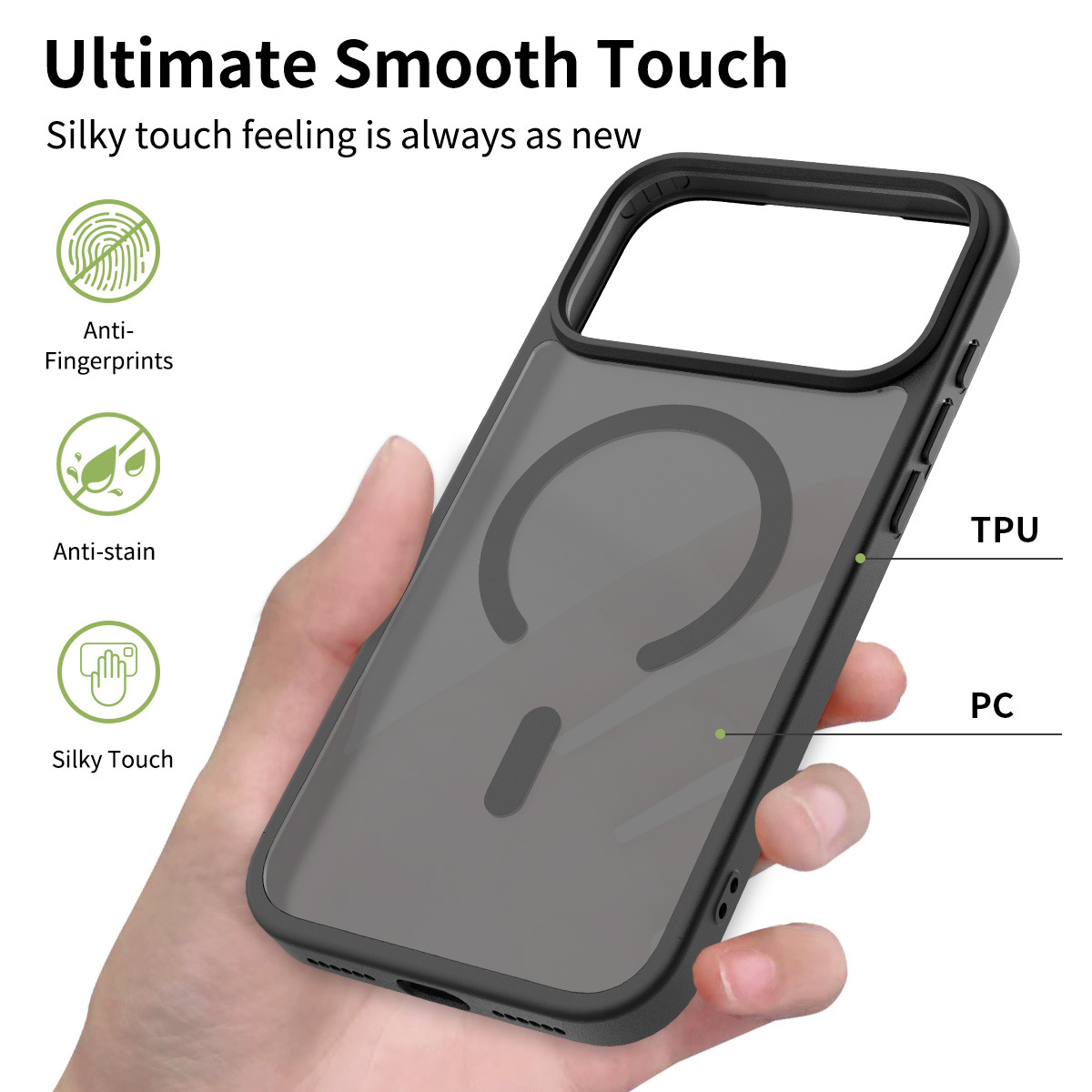Large Window Magnetic Phone Case with Camera Button Shockproof Cover