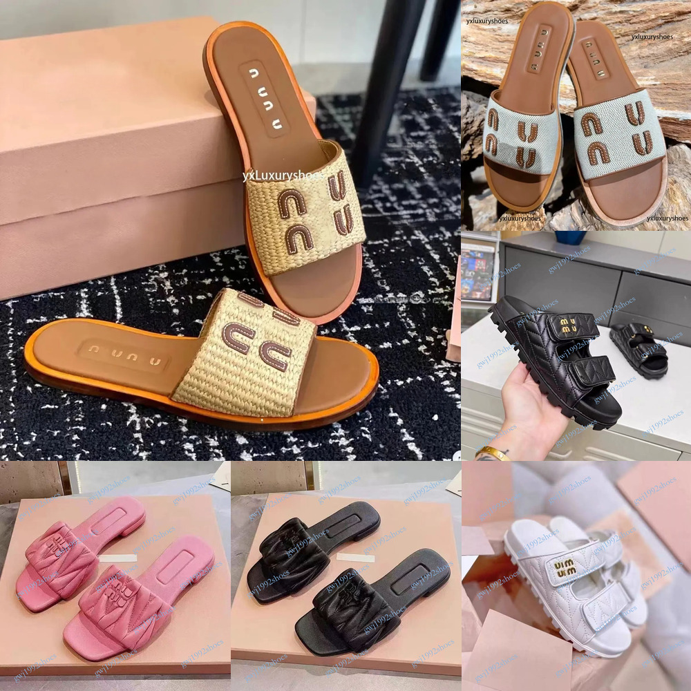 Top Designer Sandals women Slippers womens Crochet shoes Italian new M Leather hand-woven summer sandals Beach luxury women's flat slippers flip-flops women's