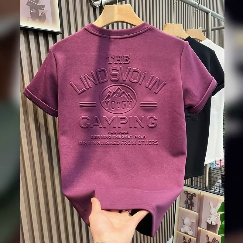 Luxury Brand Designer Clothes Trendy And Popular Niche Design Light Luxury Men's T-Shirt, Short-Sleeved, Heavy-Weight, Trendy American High Stree