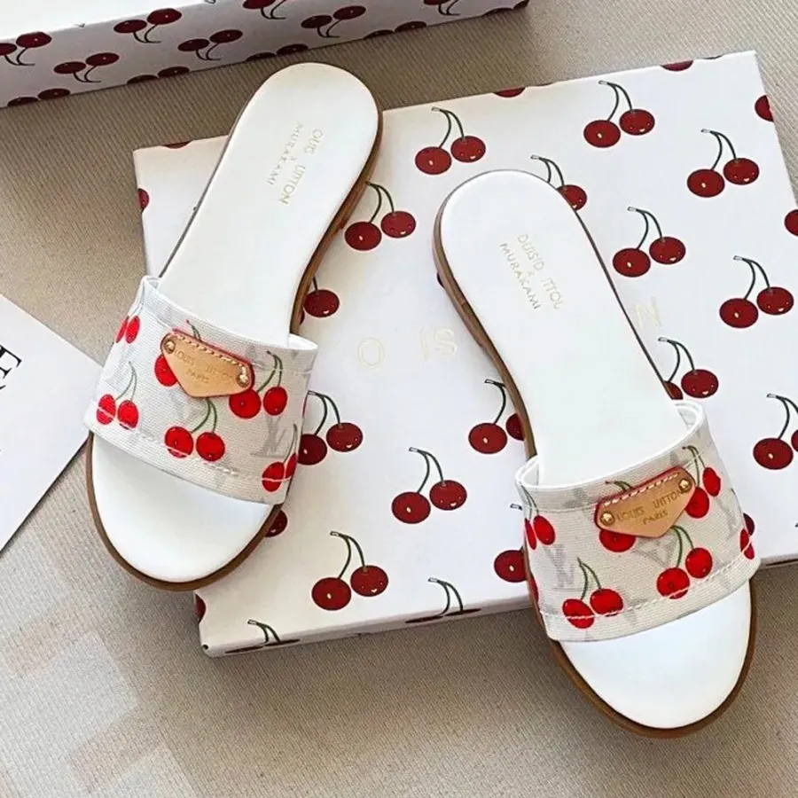 Designer Slippers Women sandals Slides cowboy flat slippers old flower brown sandals summer beach slides genuine leather sandals classic designer shoe vasdff1