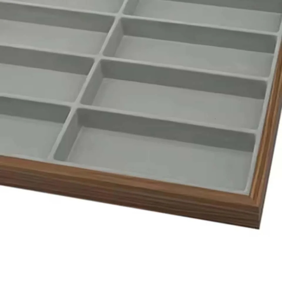 12 Grids Black Walnut Wooden Glasses Storage Rack Velvet Liner Sunglasses Display Tray Eyewear Eyeglasses Storage Organizer Box 260403