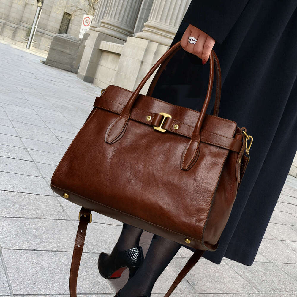 2025 New Genuine Leather Women Bag Luxury Minimalist Fashion Shoulder Bag High Quality Textured Tote Bag Factory Wholesale Drop Shipping Available SEN