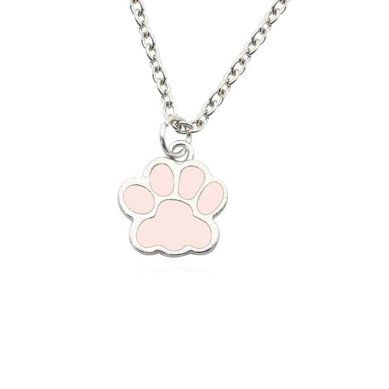 Fashion Dog Paw Cat Footprint Necklace for Women Kpop Animal Dripping Pendant Clavicle Chain Men And Women Jewelry Sets Gift H260403