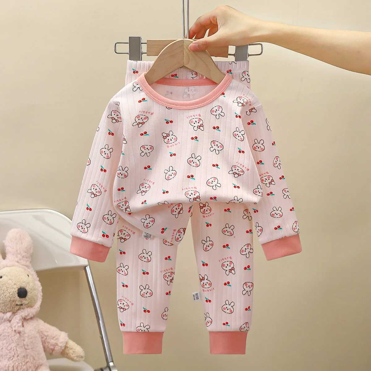 New Spring Autumn Childrens Clothing Sets Sleepwear Clothes Kids Pajamas Set Baby Cotton Pyjamas H260403