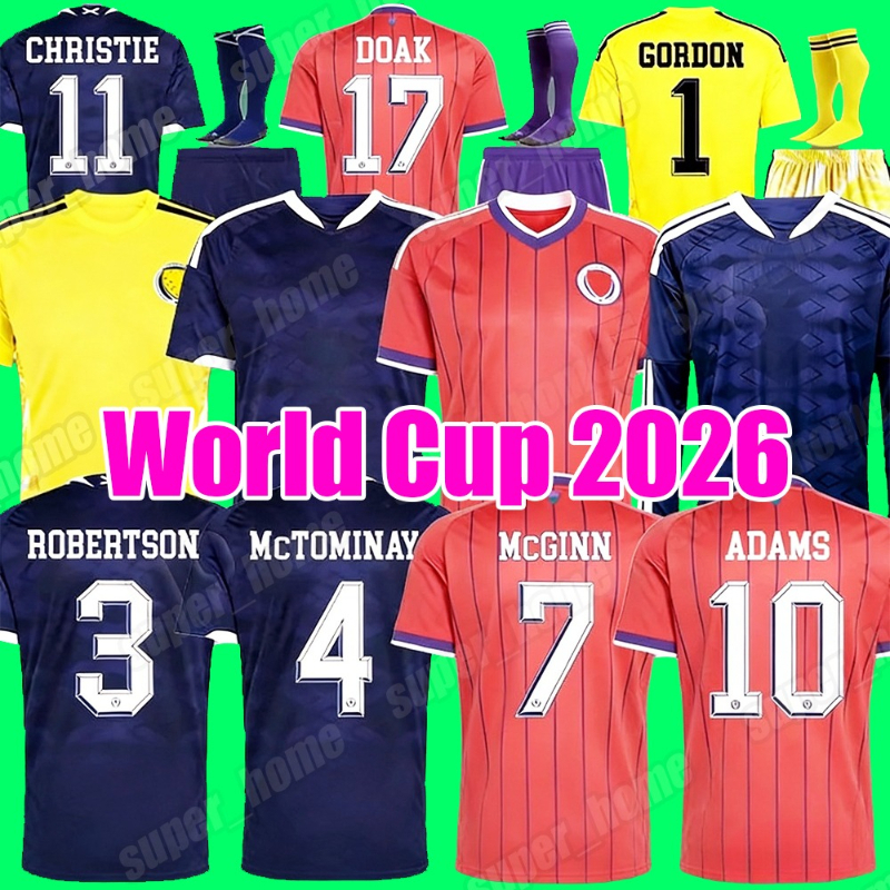 Scotland World Cup 2026 Soccer Jerseys TIERNEY ROBERTSON scotland football shirt CHRISTIE McGREGOR McGINN McKENNA away pink men kids sets scotland football top kit