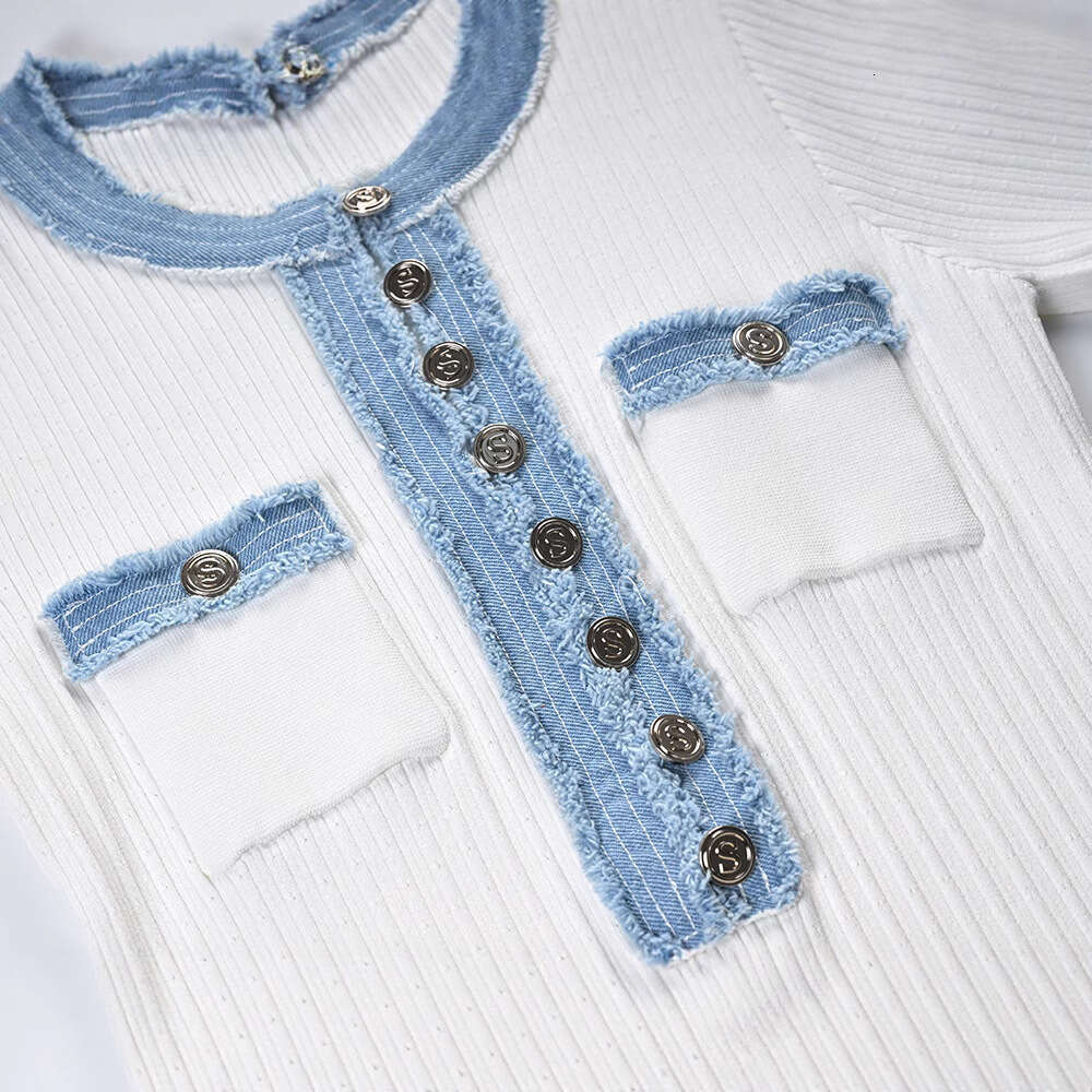 k30 2026 Spring/Summer New Luxury Cowboy Patch Dress Simple Waist Waist Women's Slimming Long Dress Fashionable