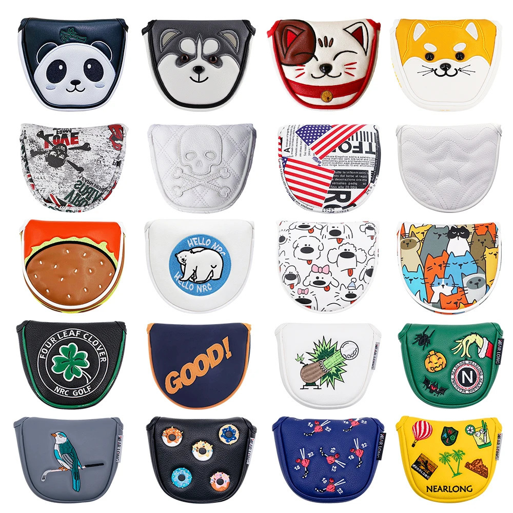 Golf Putter Cover Mallet Golf Headcover Magnetic Or Magic Tape Closure Golf Club Cover Multi Style Color Pattern Golf Supplies 260403