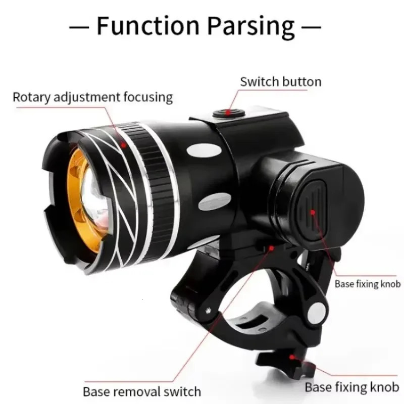 Z30 15000LM T6 LED Light Bike/Bicycle/Light Set USB Rechargeable Headlight/Flashlight Waterproof Zoomable Cycling Lamp for Bike 260331