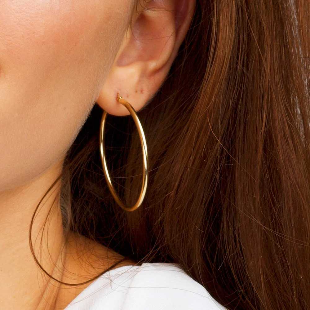 e-Manco 40mm Big Circle Hoop Earrings for Women Large Stainless Steel Earring Women Hyperbole Earrings Fashion Jewellery H260403