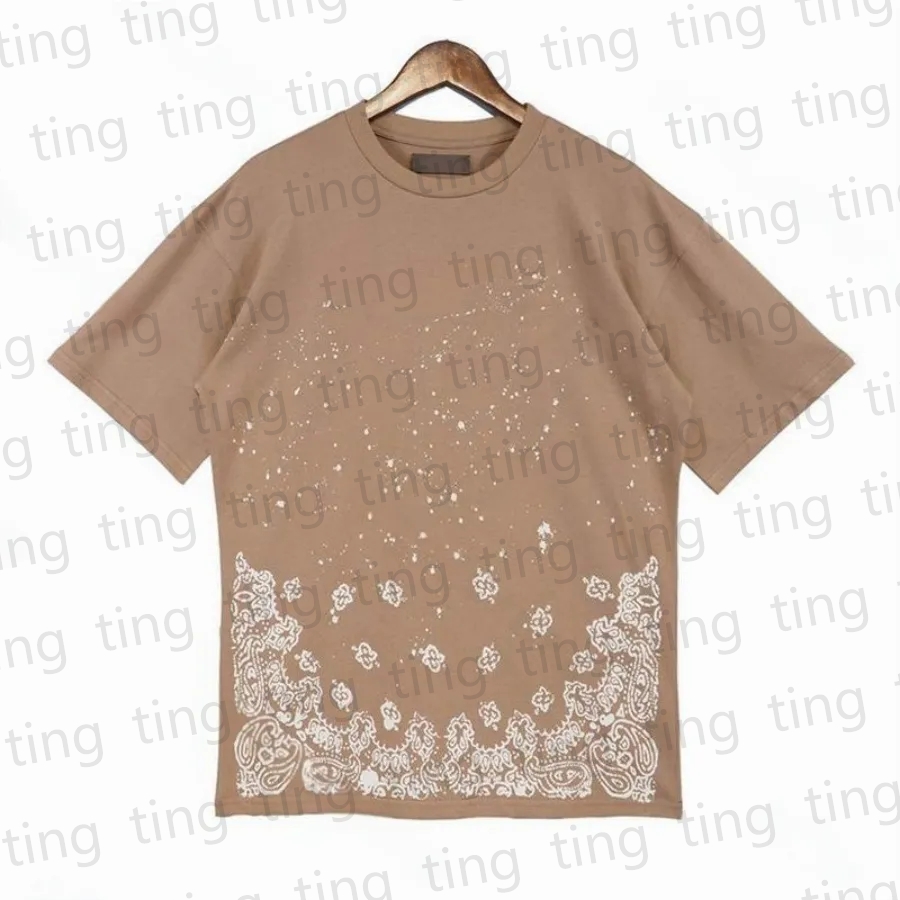 European and American trendy short sleeved comfortable cotton designer casual letter printed round neck sports shirt