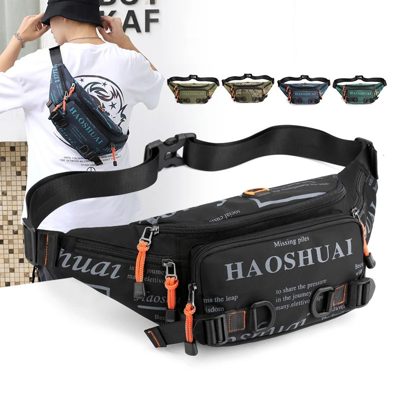 Men Nylon Waist Pack Belt Bag Running Waterproof Multipurpose Travel Male Sling Chest Fanny Bum Hip Bags 260403