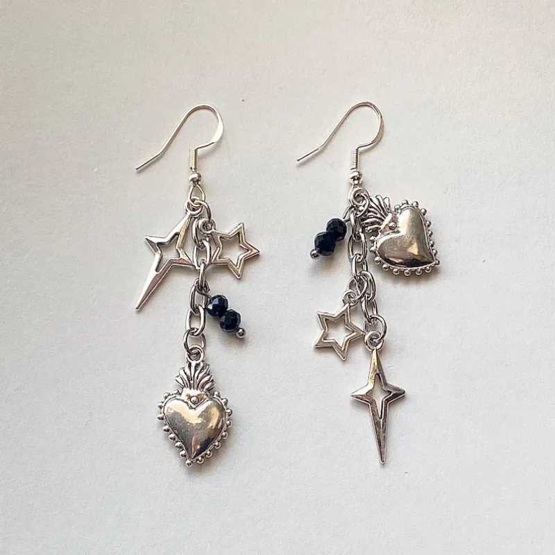 Personalized Punk Style Hollow Star Heart Pendant Earrings Womens Fashion Trend Holiday Party Accessories Jewelry H260403
