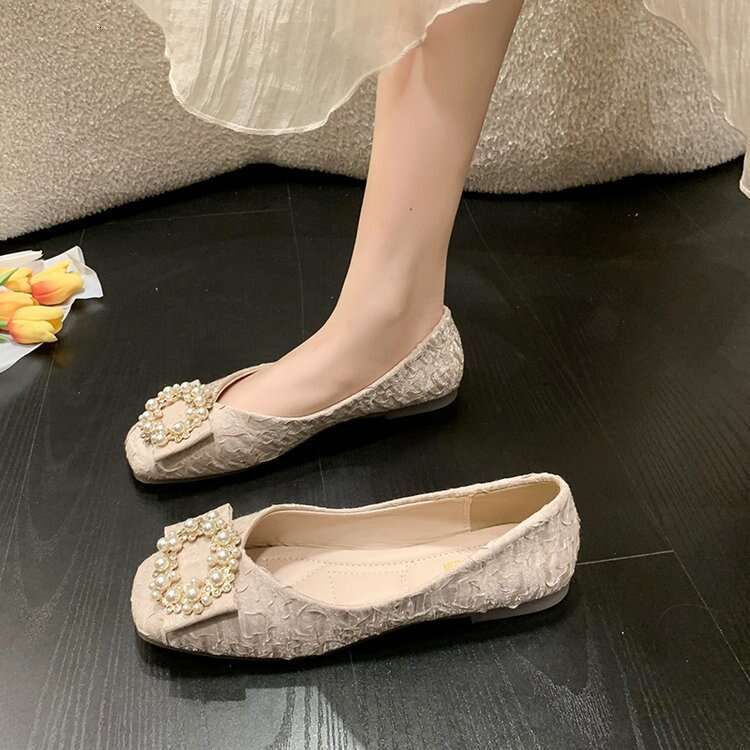 Pearl Slip-on Flat Shoes Women, 2025 New Trendy Casual Style To Pair With Skirts, Fairy-style Loafers For Women Free Shipping