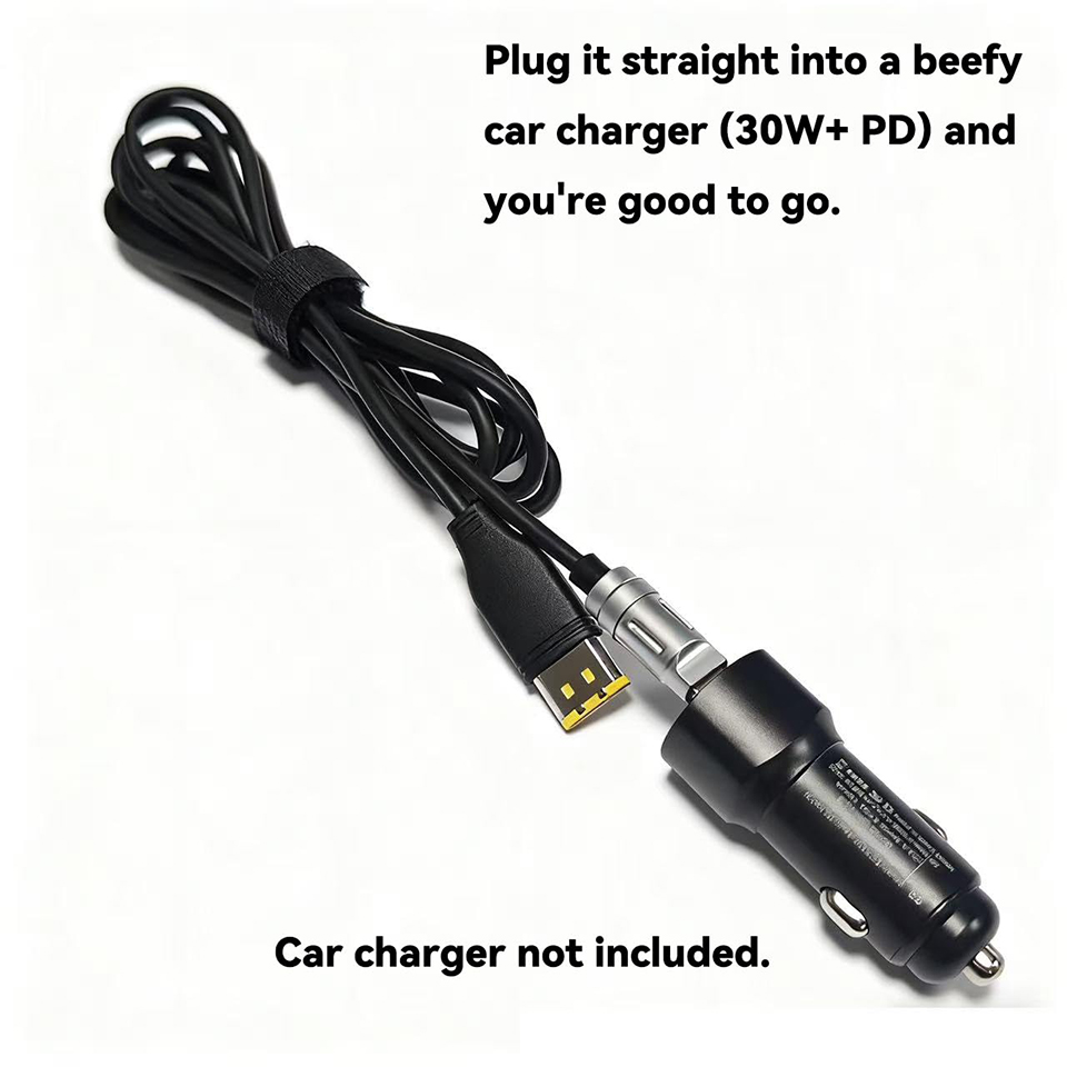 ResMed AirMini USB-C PD Power Cable, 20V to 24V Boost Converter Cord, 30W+ PD Power Bank & Car Charger Compatible, Travel Camping CPAP Accessory
